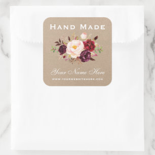 Adesivo Quadrado Braft Floral Minúsculo, Com Cores Aquáticas