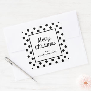 Adesivo Quadrado Branca Negra Moderna Feliz Natal