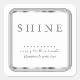 Adesivo Quadrado Branco e Prata