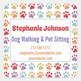 Adesivo Quadrado Brancos Diversos, Arco-Íris Colorido Imprime Cacho