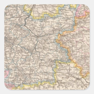 Adesivo Quadrado Brandemburgo, mapa do atlas de Posen