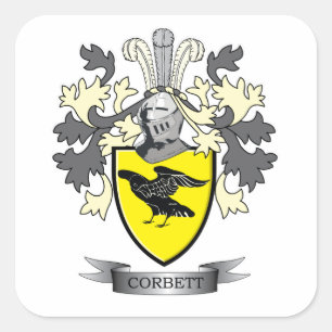 Adesivo Quadrado Brasão da crista da família de Corbett