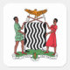 Adesivo Quadrado Brasão da Zâmbia (Frente)
