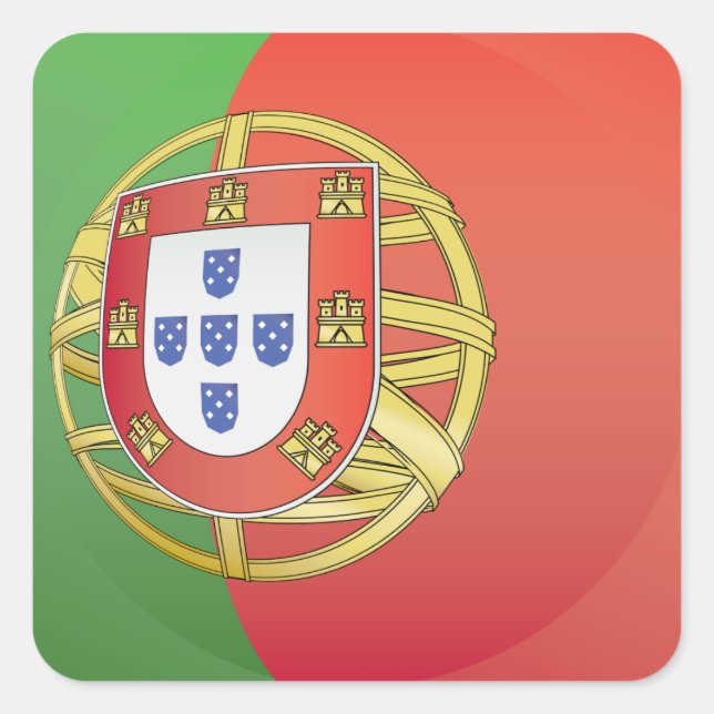 Adesivo Quadrado Brasão de Armas Bandeira de Portugal Crista Portug (Frente)