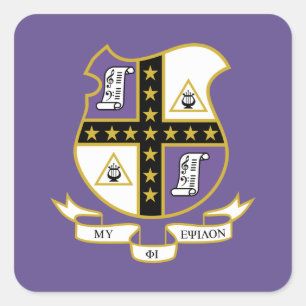 Adesivo Quadrado Brasão de Armas da Mu Phi Epsilon