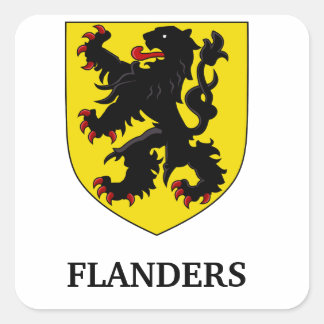 Adesivo Quadrado Brasão de Armas de Flandres Leão Heráldico