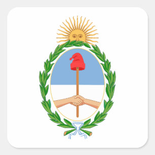Adesivo Quadrado brasão de armas do país Argentina símbolo emblema