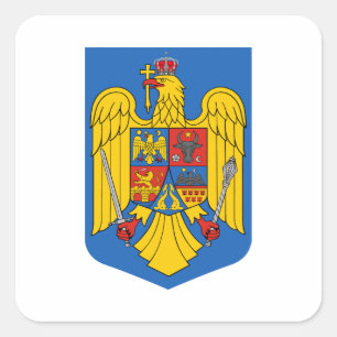 Adesivo Quadrado brasão de armas símbolo emblema bandeira da Romêni