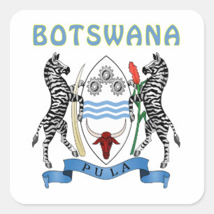 Adesivo Quadrado Brasão de Botswana