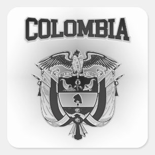 Adesivo Quadrado Brasão de Colômbia