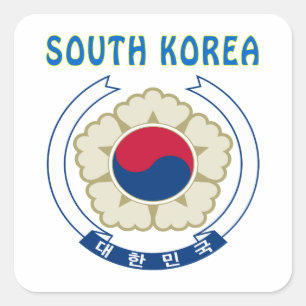 Adesivo Quadrado Brasão de COREIA DO SUL