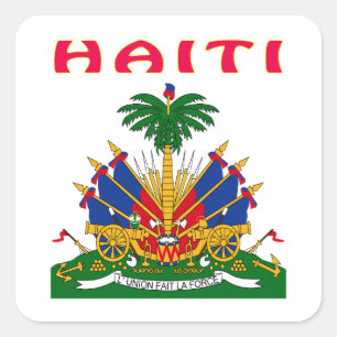 Adesivo Quadrado Brasão de Haiti