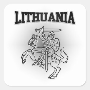 Adesivo Quadrado Brasão de Lithuania