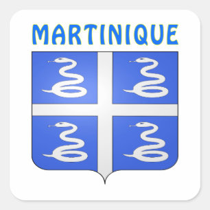 Adesivo Quadrado Brasão de Martinica