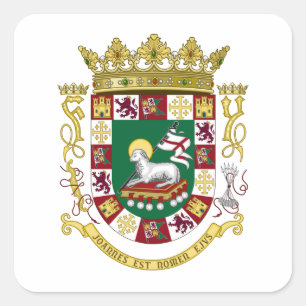 Adesivo Quadrado Brasão de Puerto Rico