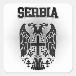 Adesivo Quadrado Brasão de Serbia