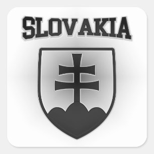 Adesivo Quadrado Brasão de Slovakia