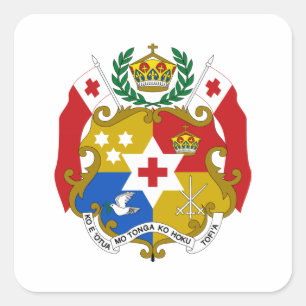 Adesivo Quadrado Brasão de Tonga