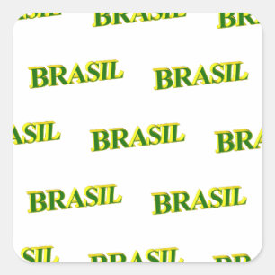 Adesivo Quadrado Brasil 3D