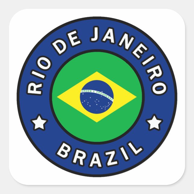 Adesivo Quadrado Brasil do Rio de Janeiro (Frente)