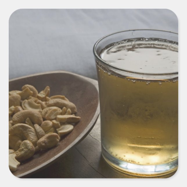 Adesivo Quadrado Brasil. Um Copo de Energia Guarana refrescante (Frente)