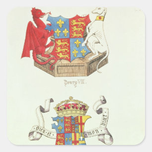 Adesivo Quadrado Brasões de Henry VII e de Elizabeth de York