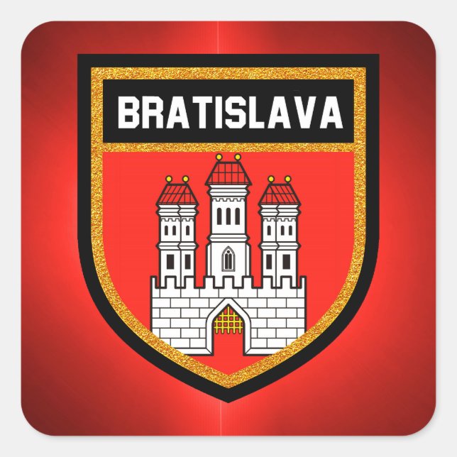 Adesivo Quadrado Bratislava Flag (Frente)