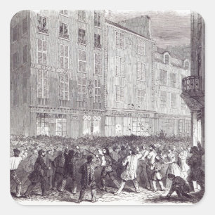 Adesivo Quadrado Bread Riot, na Rua Rue du Faubourg. Antoine