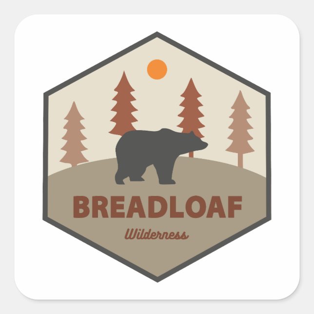 Adesivo Quadrado Breadloaf Wilderness Vermont Bear (Frente)