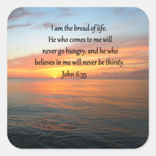 ADESIVO QUADRADO BREATHTAKING JOHN 6:35 DESIGN SUNRISE