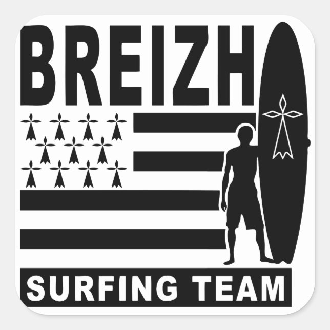Adesivo Quadrado Breizh surfing (Frente)