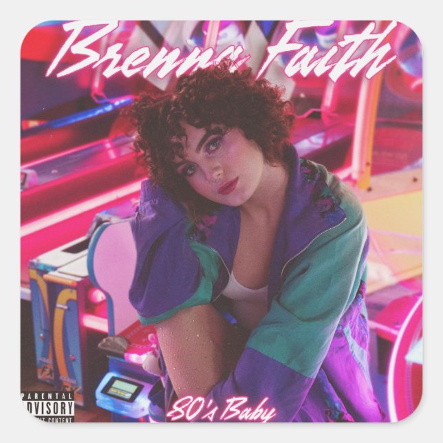 Adesivo Quadrado Brenna Faith anos 80 Baby Square Sticker (Frente)
