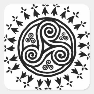 Adesivo Quadrado Breton triskel e herminas