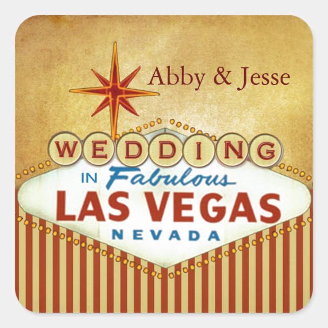 Adesivo Quadrado Brick red e Dourada Las Vegas (Frente)