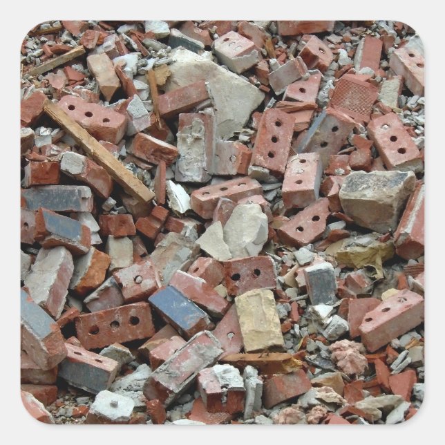 Adesivo Quadrado Brick Rubble (Frente)