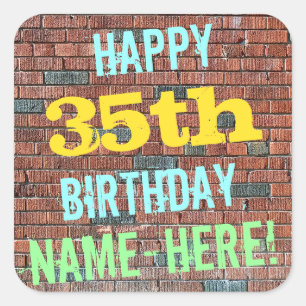 Adesivo Quadrado Brick Wall Grafite inspirado no 35º aniversário + 