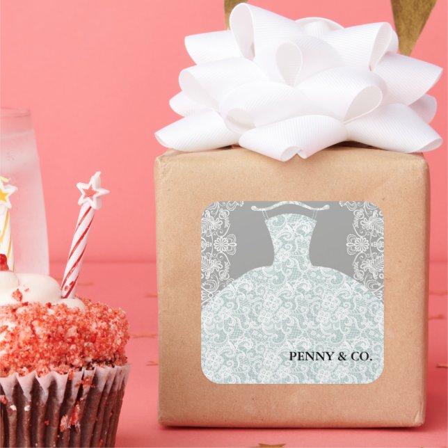 Adesivo Quadrado BRIDE CO Algo Azul Aqui Vem A Noiva Festa (Festa)