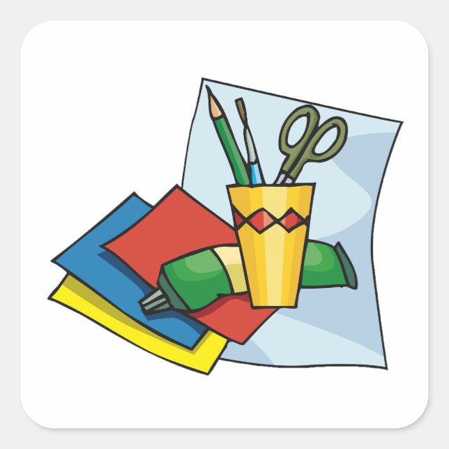 Adesivo Quadrado Bright Craft Supplies Colorful Art Tools (Frente)