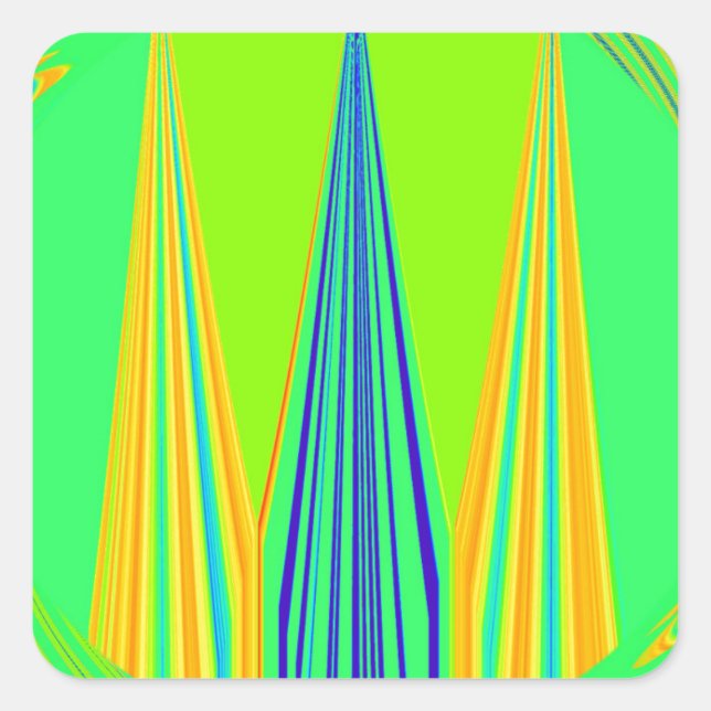 Adesivo Quadrado Bright Edgy Geometry Neon Pattern Art Design (Frente)