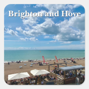 Adesivo Quadrado Brighton e Hove Beach no verão
