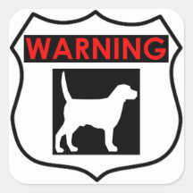 ADESIVO QUADRADO BRILHANTE CÃO DE ALERTA