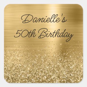 Adesivo Quadrado Brilhante, Dourada brilhante, e Foil 50º aniversár