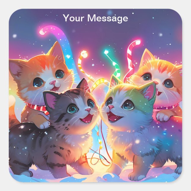 Adesivo Quadrado Brilho de Natal Encantado (Frente)