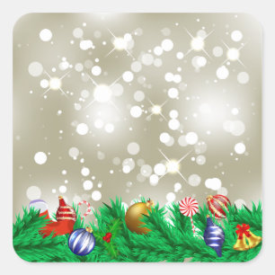 Adesivo Quadrado Brilho dos enfeites de natal