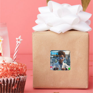 Adesivo Quadrado Brilliant Young Scientist