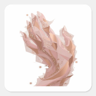 Adesivo Quadrado Brincalhão Prata OURO ROSA BRILHO E ESTRELAS