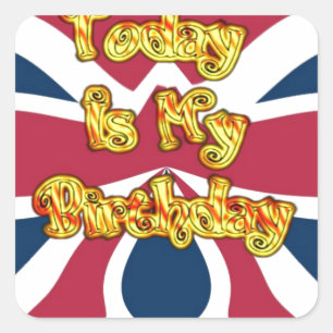 Adesivo Quadrado British Birthday dá Impressão de arte