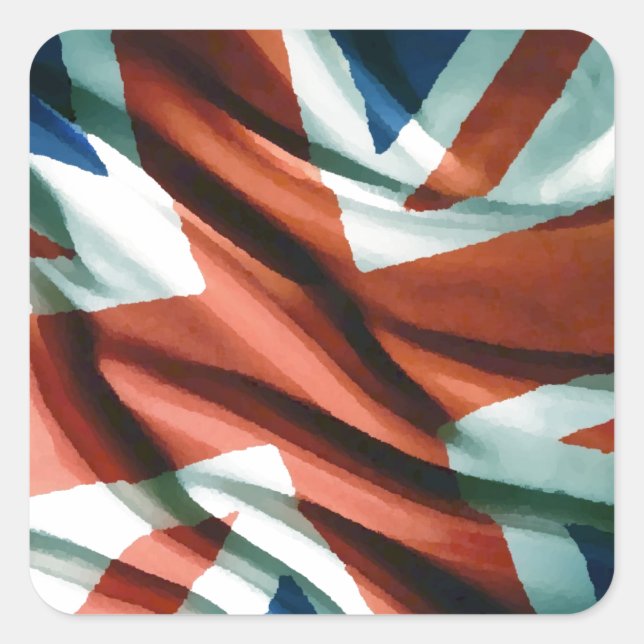 Adesivo Quadrado British Flag Pop Art (Frente)