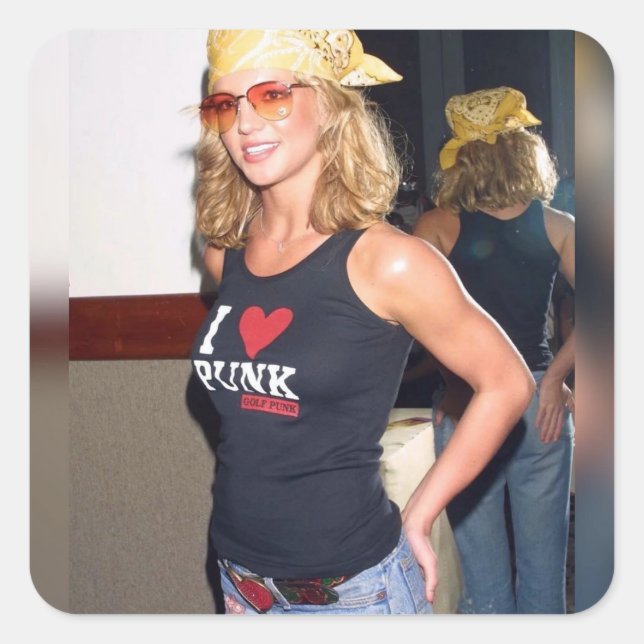 Adesivo Quadrado Britney Spears I >3Punk (Frente)