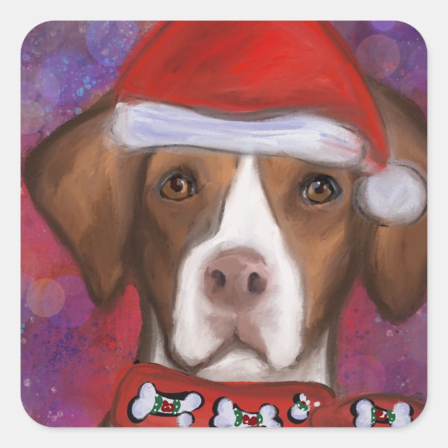 Adesivo Quadrado Brittany Spaniel (Frente)